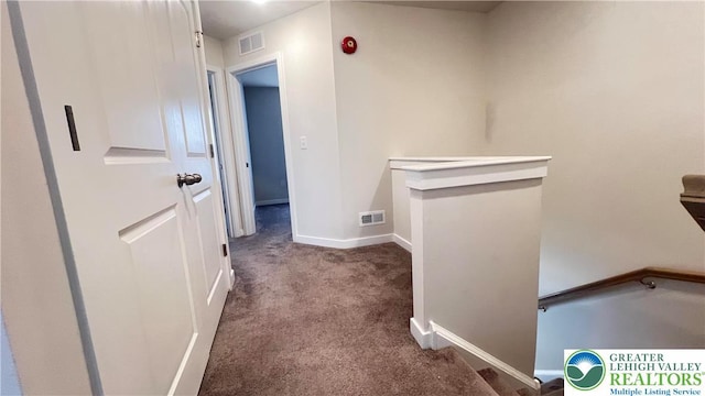 4904 Brookside Ct, Upper Saucon Twp, PA 18036 - hall with carpet, an upstairs landing, and baseboards