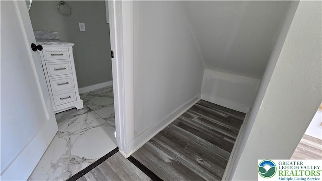 1126 Charles St, Luzerne, PA 18702 - staircase featuring baseboards and marble finish flooring