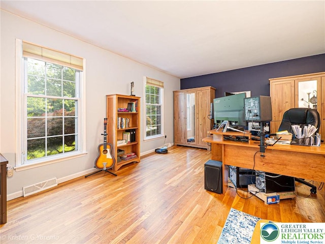 5054 Rainbow Ct, Lower Macungie Twp, PA 18106 - home office with wood finished floors and baseboards