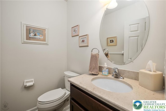 222 Danbury Dr, Bushkill Twp, PA 18064 - bathroom featuring toilet and vanity