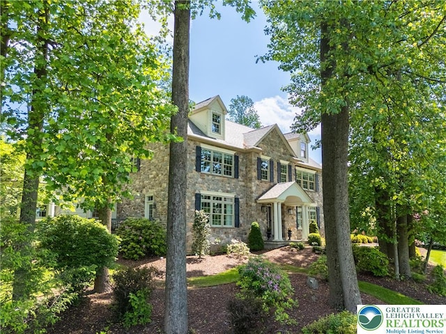5355 Saucon Ridge Rd, Upper Saucon Twp, PA 18036 - view of front of house with stone siding