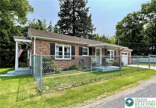 938 N Broad St, Allentown City, PA 18104 - view of front of home featuring brick siding, a garage, driveway, a porch, and a chimney