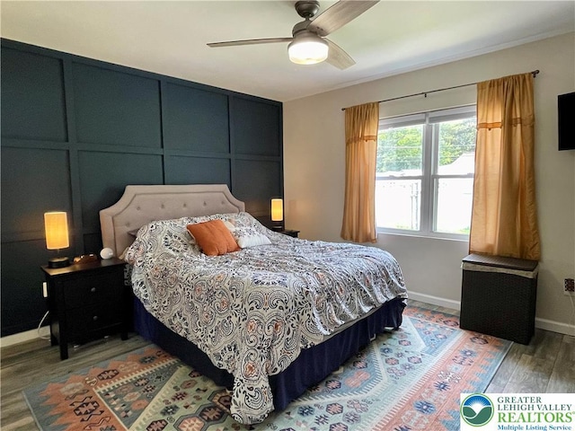 938 N Broad St, Allentown City, PA 18104 - bedroom featuring wood finished floors, baseboards, and a ceiling fan