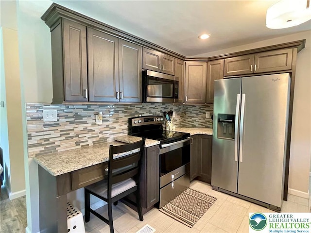 938 N Broad St, Allentown City, PA 18104 - kitchen with appliances with stainless steel finishes, decorative backsplash, baseboards, and recessed lighting