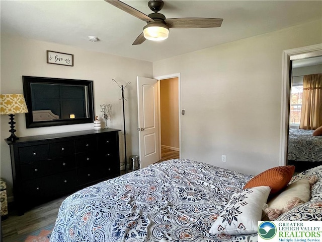 938 N Broad St, Allentown City, PA 18104 - bedroom with wood finished floors and a ceiling fan