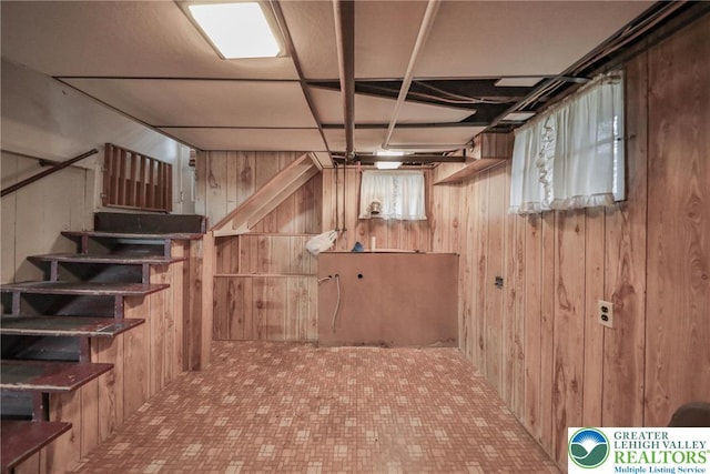30 S 16th St, Wilson Boro, PA 18042 - below grade area featuring wood walls and stairs