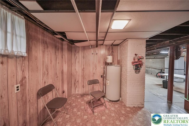 30 S 16th St, Wilson Boro, PA 18042 - finished basement featuring water heater and wooden walls