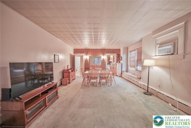 30 S 16th St, Wilson Boro, PA 18042 - carpeted dining room featuring a wall mounted AC and a baseboard heating unit