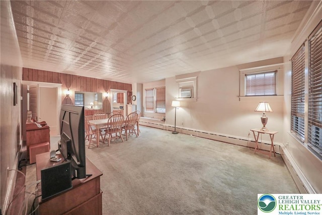 30 S 16th St, Wilson Boro, PA 18042 - carpeted living room featuring baseboard heating