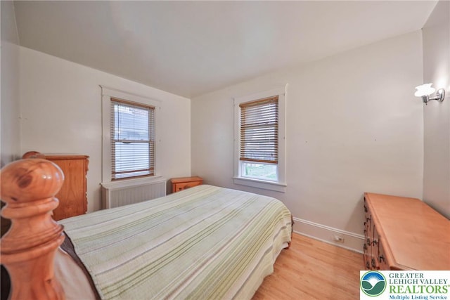 30 S 16th St, Wilson Boro, PA 18042 - bedroom with radiator, multiple windows, and light wood-style flooring