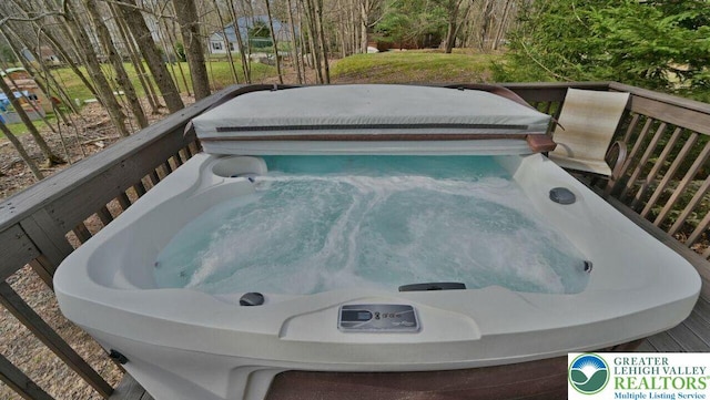 97 Lucretius Trl, Penn Forest Twp, PA 18210 - view of pool with a hot tub and a deck