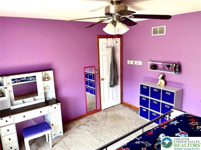 968 Renaldi Rd, Bushkill Twp, PA 18091 - carpeted bedroom with baseboards and a ceiling fan