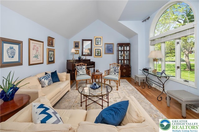 1560 Surrey Rd, Lower Saucon Twp, PA 18015 - living room with wood finished floors and vaulted ceiling
