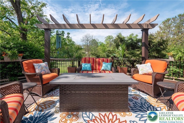 1560 Surrey Rd, Lower Saucon Twp, PA 18015 - view of patio with outdoor lounge area and a pergola