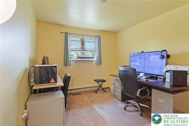 94 Brader Dr, Luzerne, PA 18705 - office with carpet floors, baseboard heating, and baseboards