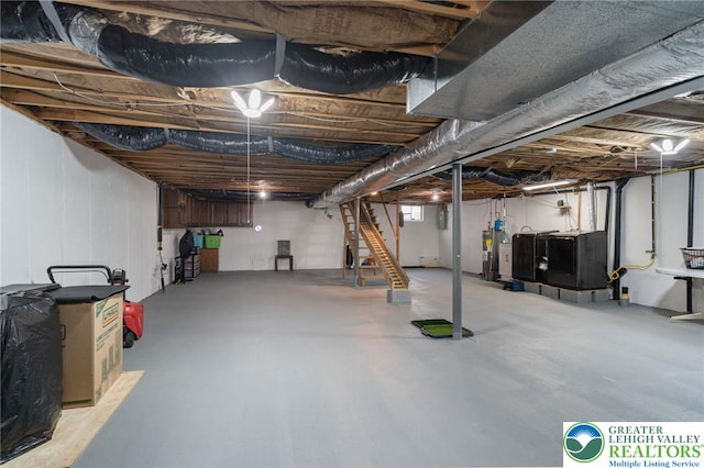 94 Brader Dr, Luzerne, PA 18705 - unfinished basement with electric water heater
