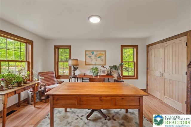 127 Timber Lake Dr, Barrett Twp, PA 18325 - office space featuring light wood-type flooring and baseboards