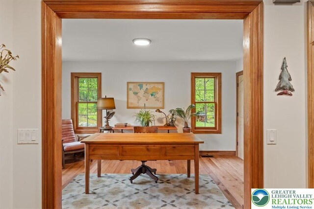 127 Timber Lake Dr, Barrett Twp, PA 18325 - home office with plenty of natural light and wood finished floors