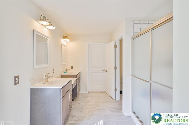 217 E Dell Rd, Moore Twp, PA 18014 - full bathroom featuring vanity and a shower stall
