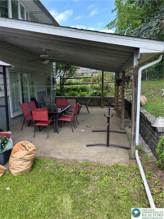 226 E Walnut St, Allentown City, PA 18109 - view of patio with ceiling fan and outdoor dining space