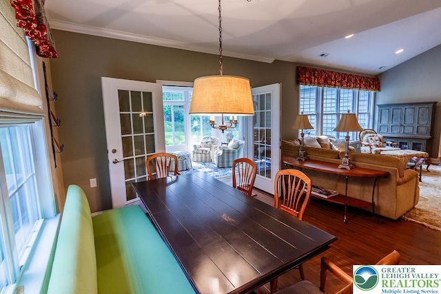 1069 Resolution Dr, Bethlehem City, PA 18017 - dining area with wood finished floors and crown molding