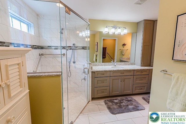 1069 Resolution Dr, Bethlehem City, PA 18017 - bathroom with vanity and a shower stall