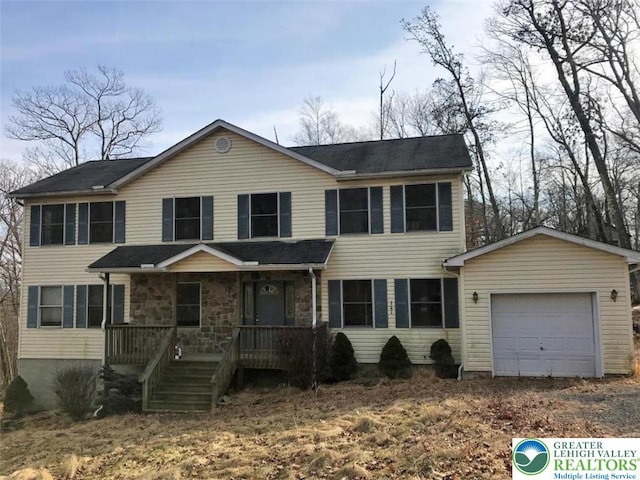 271 St Andrews Dr, Middle Smithfield Twp, PA 18324 - view of front of property featuring covered porch and an attached garage