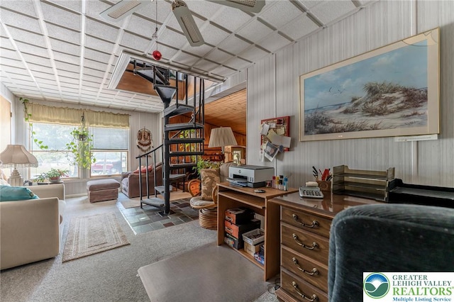 150 Lehigh St, Franklin Twp, PA 18235 - office with ceiling fan and carpet