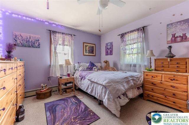 150 Lehigh St, Franklin Twp, PA 18235 - bedroom featuring carpet flooring, multiple windows, and a ceiling fan
