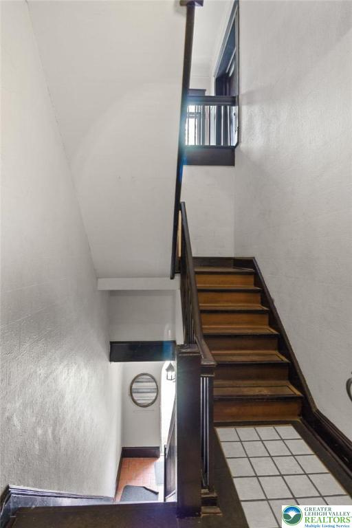 923 N Webster, Lackawanna, PA 18510 - stairway with tile patterned floors