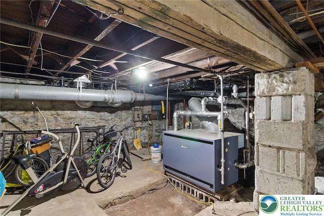 923 N Webster, Lackawanna, PA 18510 - unfinished basement with a heating unit