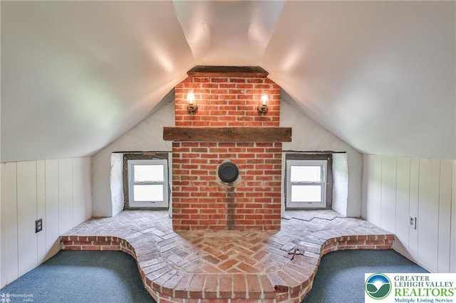 3679 Friedens Rd, Washington Twp, PA 18080 - unfurnished bedroom with multiple windows, lofted ceiling, and carpet