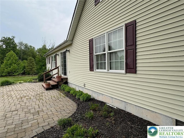 480 Park Rd, Upper Mt Bethel Twp, PA 18013 - view of side of property featuring a patio and entry steps