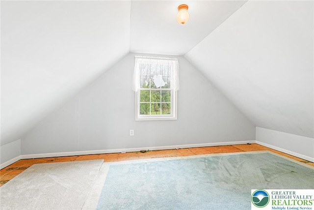 480 Park Rd, Upper Mt Bethel Twp, PA 18013 - additional living space with lofted ceiling, carpet, and baseboards
