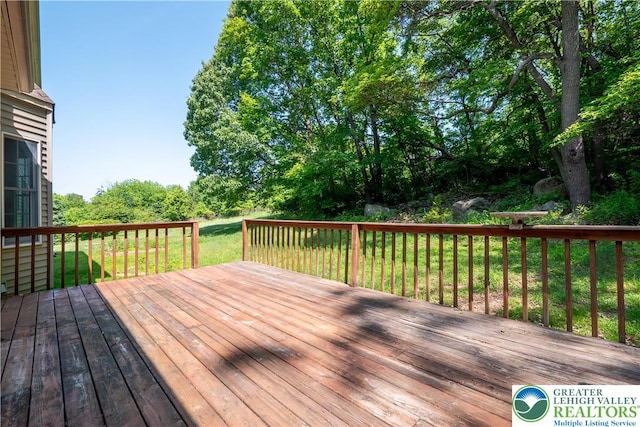 730 Buttermilk Rd, Williams Twp, PA 18055 - deck featuring a yard