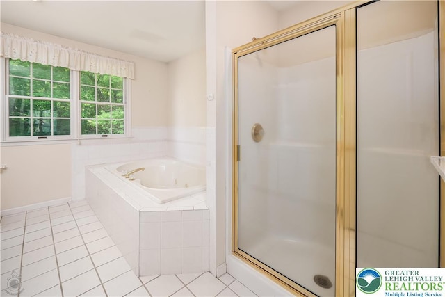 730 Buttermilk Rd, Williams Twp, PA 18055 - bathroom with a shower stall, a whirlpool tub, and tile patterned flooring