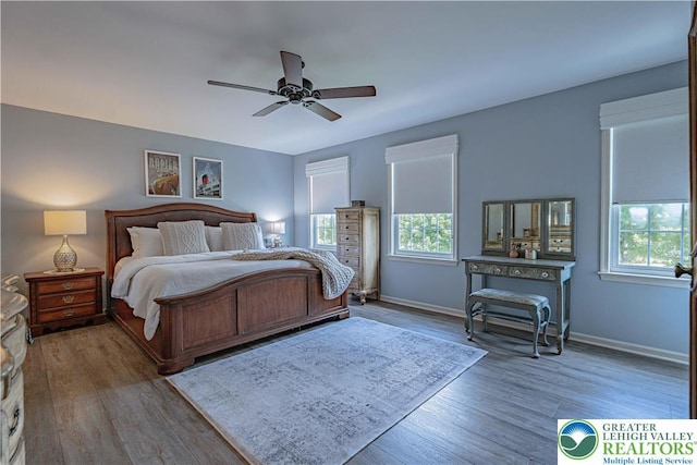 697 Ryan Dr, South Whitehall Twp, PA 18103 - bedroom with multiple windows, wood finished floors, and baseboards