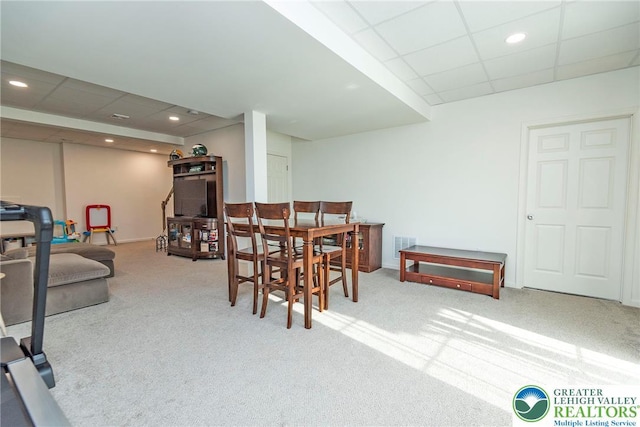 1404 Waverly Ave, Easton, PA 18040 - carpeted dining area with a paneled ceiling and recessed lighting