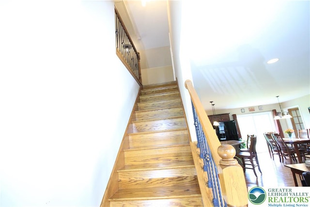 472 Bauer Rd, Moore Twp, PA 18014 - staircase featuring wood finished floors and recessed lighting