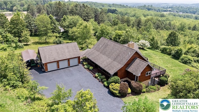 3353 Spring Valley Rd, Washington Twp, PA 18080 - view from above of property with a heavily wooded area