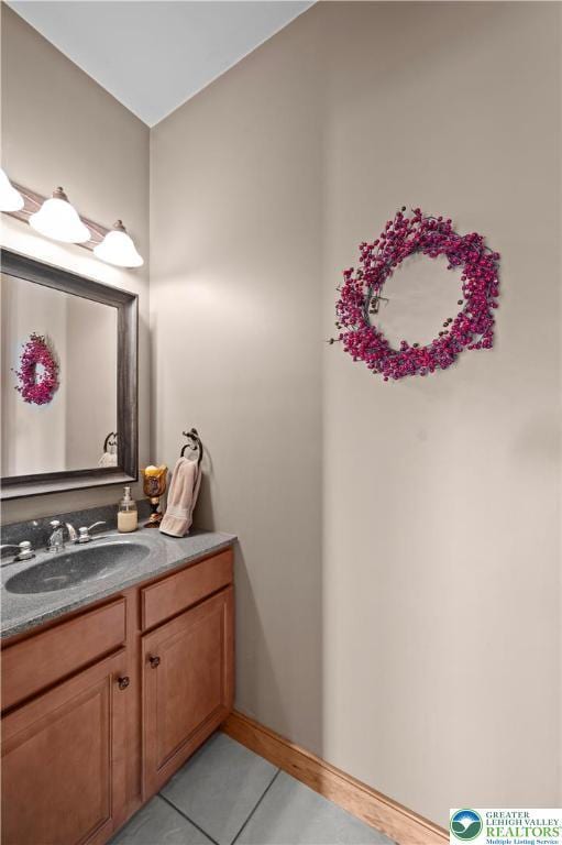 3353 Spring Valley Rd, Washington Twp, PA 18080 - bathroom featuring tile patterned floors, vanity, and baseboards