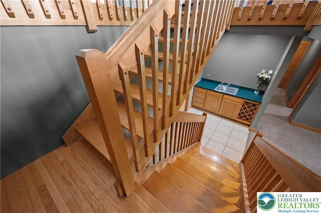 3353 Spring Valley Rd, Washington Twp, PA 18080 - staircase featuring wood finished floors