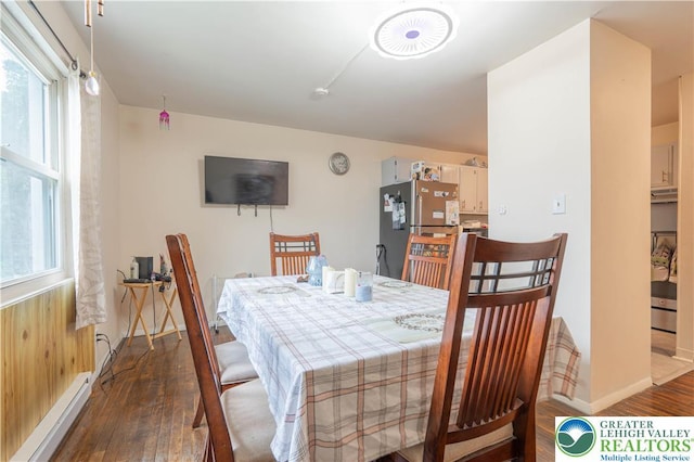 402 Bradford St, Allentown City, PA 18109 - dining room featuring dark wood-style flooring and baseboards