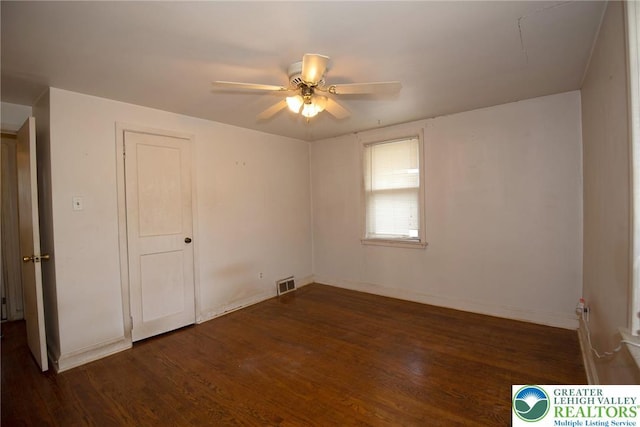 665 Furnace St, Emmaus Borough, PA 18049 - spare room with ceiling fan, wood finished floors, and baseboards