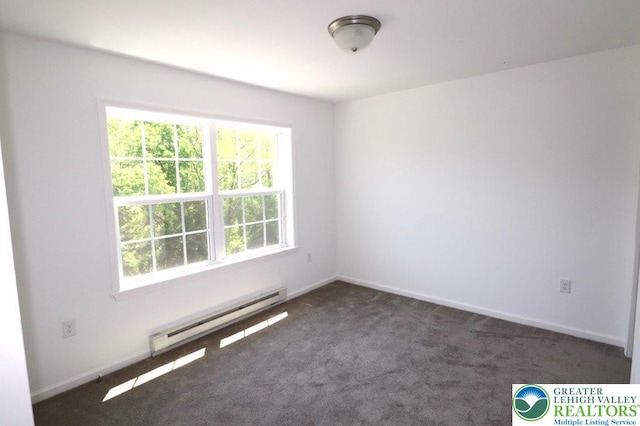 1025 W Princeton Ave, Palmerton Boro, PA 18071 - empty room featuring a baseboard radiator, carpet flooring, and baseboards
