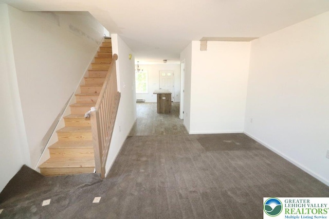 1025 W Princeton Ave, Palmerton Boro, PA 18071 - stairs featuring carpet floors and baseboard heating