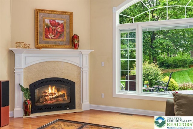 6335 Sweetbriar Ln, Upper Milford Twp, PA 18092 - sitting room featuring wood finished floors and a fireplace
