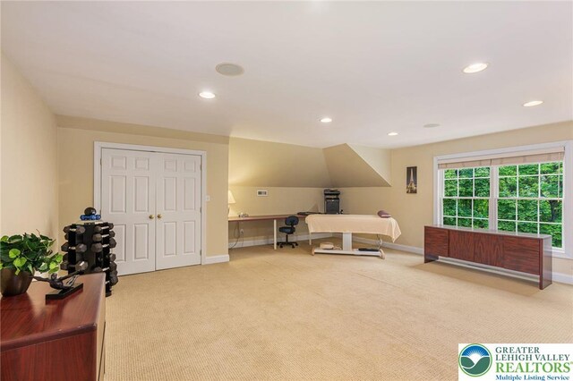 6335 Sweetbriar Ln, Upper Milford Twp, PA 18092 - office featuring carpet floors and recessed lighting