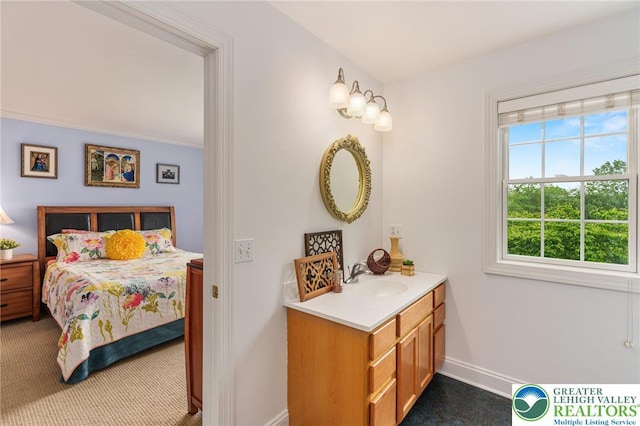6335 Sweetbriar Ln, Upper Milford Twp, PA 18092 - bedroom featuring a sink and dark colored carpet