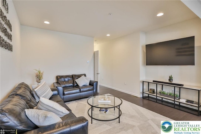 3972 Mink Rd, Emmaus Boro, PA 18049 - living area with wood finished floors, recessed lighting, and baseboards